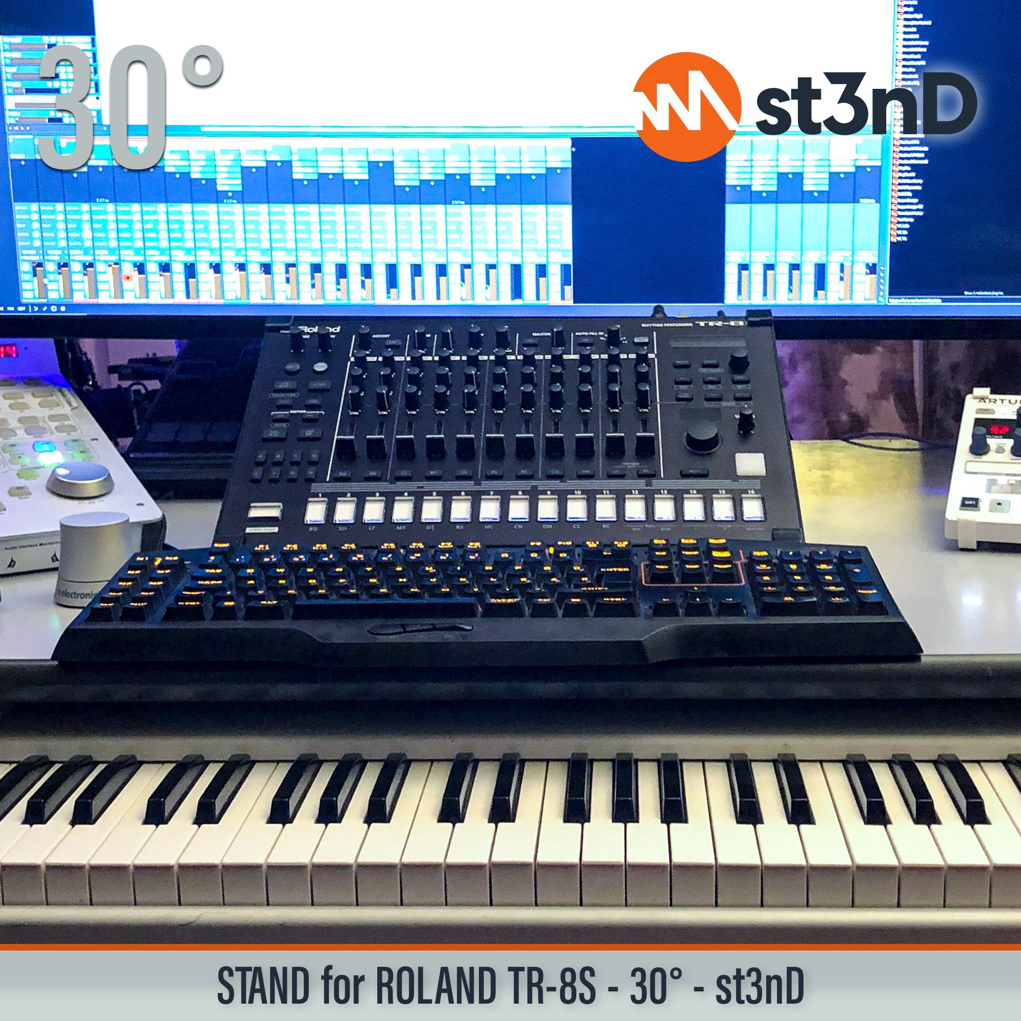 aira drum machine groovebox portable roland roland tr8s st3nD stand stong studio gear sturdy tilted tr8s ROLAND Tr-8s roland aira roland drum machine