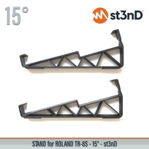 Close-up of the legs of the st3nD 3D printed stand for Roland TR-8S, 15 degree