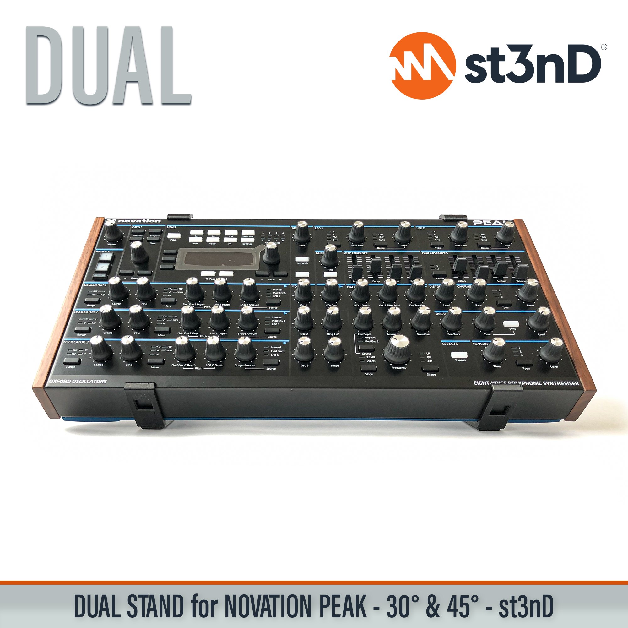 desktop synth novation Novation PEAK PEAK portable st3nD stable stand standalone synth strong studio gear sturdy tilted