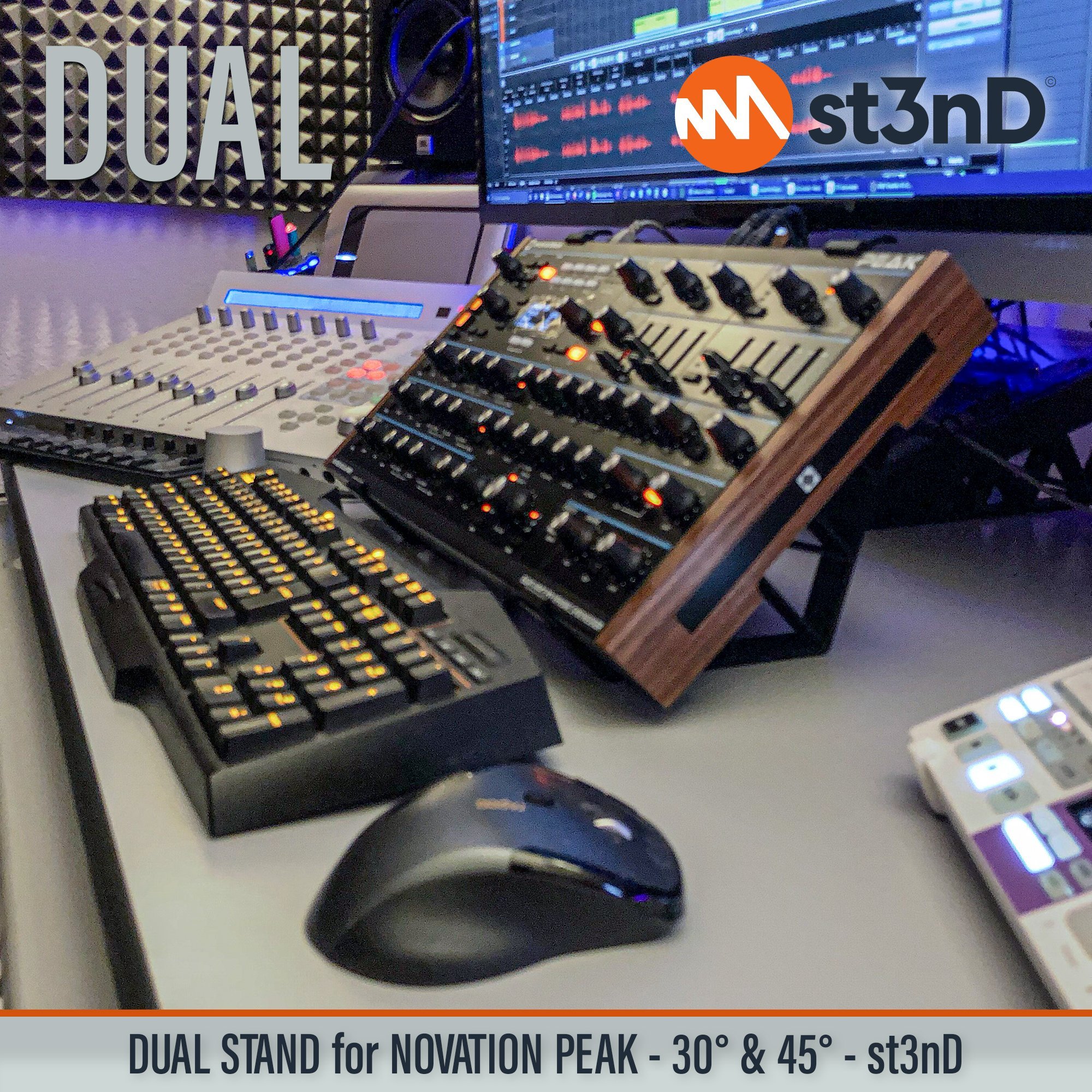 desktop synth novation Novation PEAK PEAK portable st3nD stable stand standalone synth strong studio gear sturdy tilted
