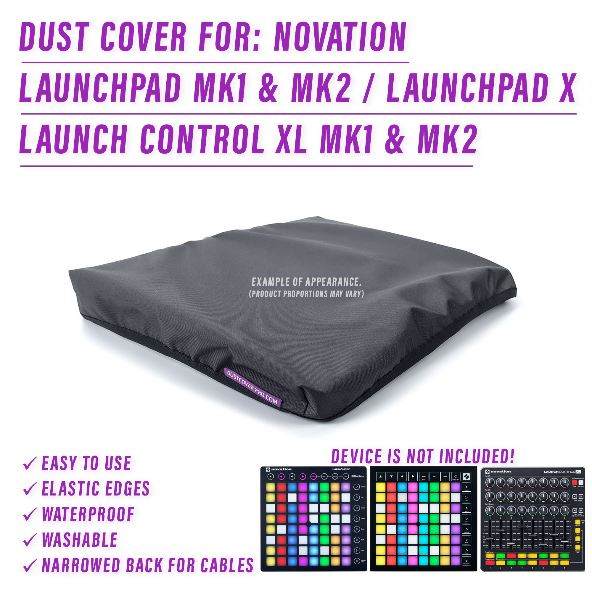 dust cover dustcover dustcoverpro elastic Launch Control XL LaunchControl XL Mk2 LAUNCHPAD MK2 MK1 launchpad x novation Novation LAUNCHPAD novation launchpad x synth synth protection water resistant waterproof