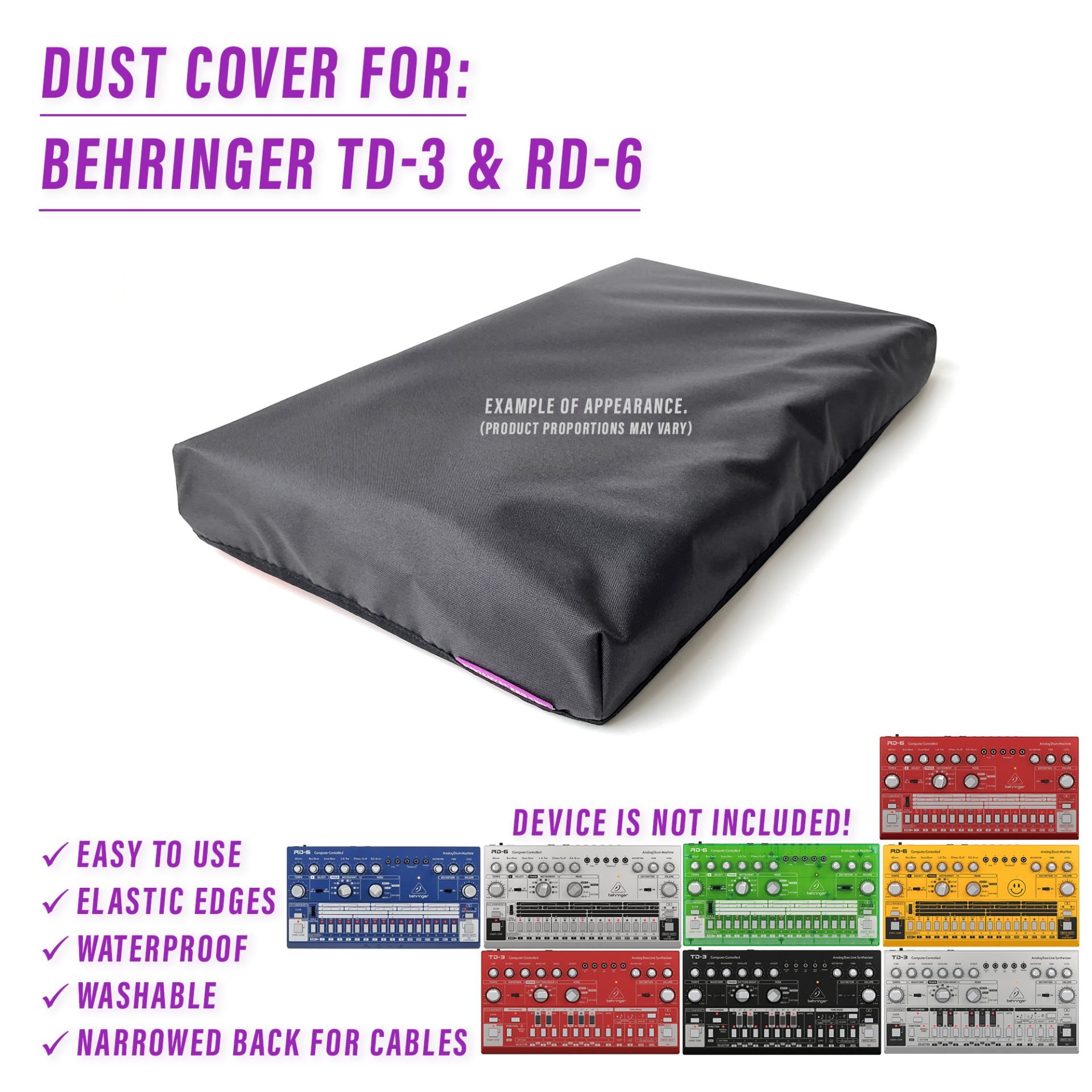 behringer BEHRINGER Td-3 BEHRINGER Td-6 dust cover dustcover dustcoverpro elastic synth synth protection water resistant waterproof
