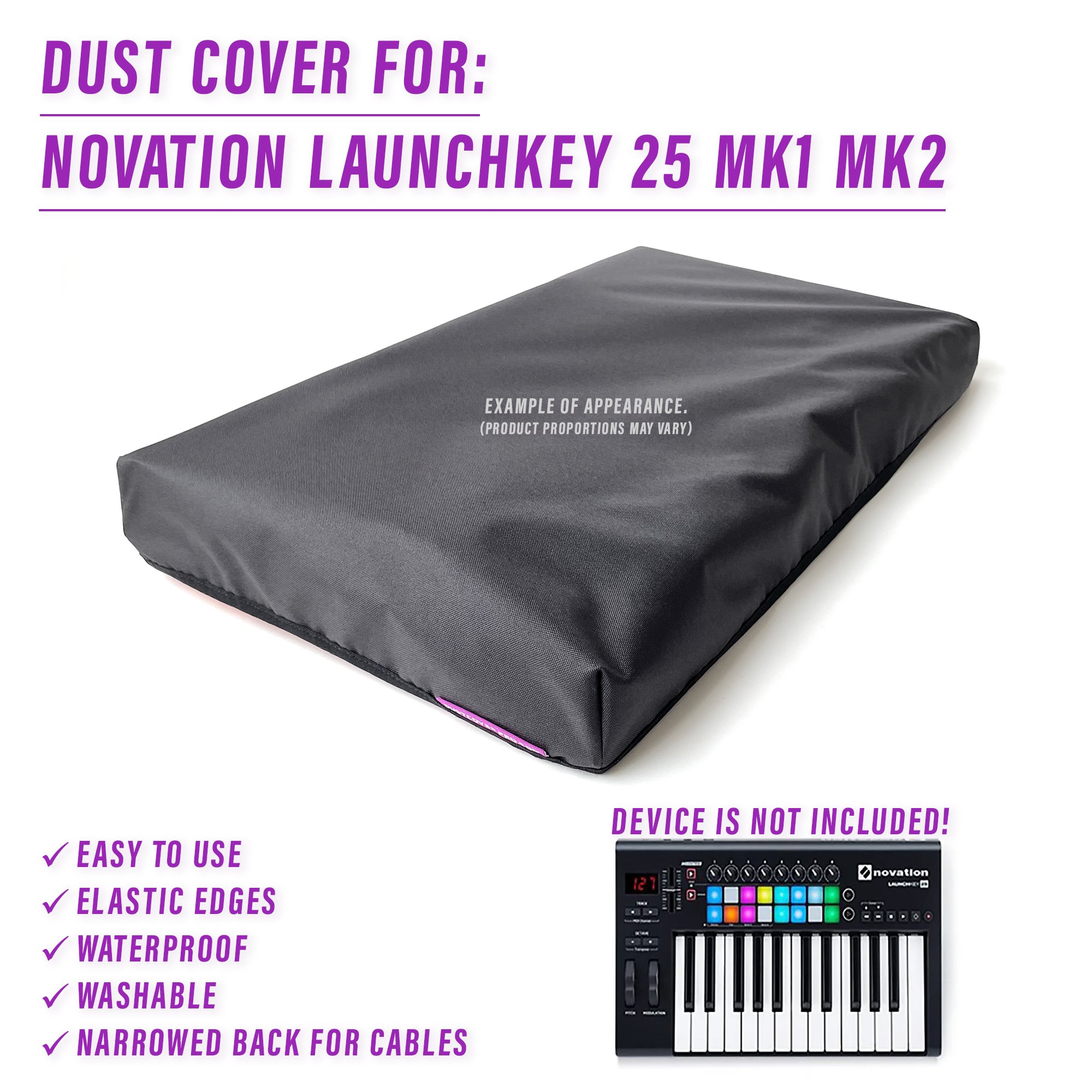 dust cover dustcover dustcoverpro elastic LAUNCHKEY 25 Mk1 Mk2 midi daw keyboard Novation LAUNCHKEY synth synth protection water resistant waterproof