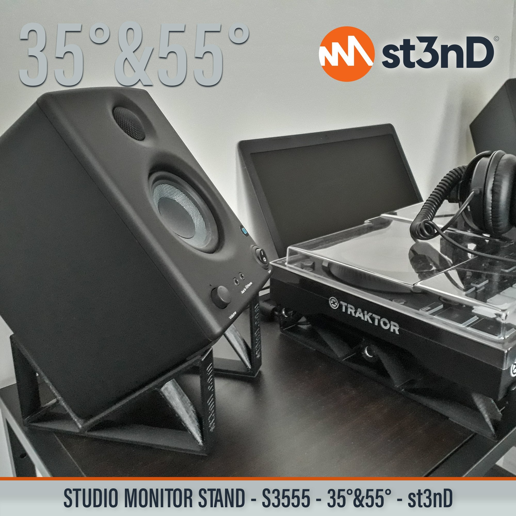 home studio music production passive monitors portable producer producer device st3nD stable stand strong studio hardware sturdy tilted