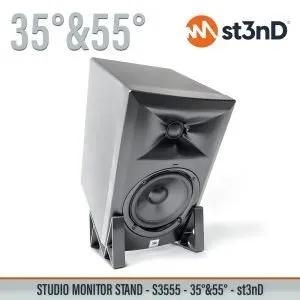 st3nD Studio Monitor Stand 35 degree-55 degree desktop/shelf for musicians, producers, DJs (home studio)