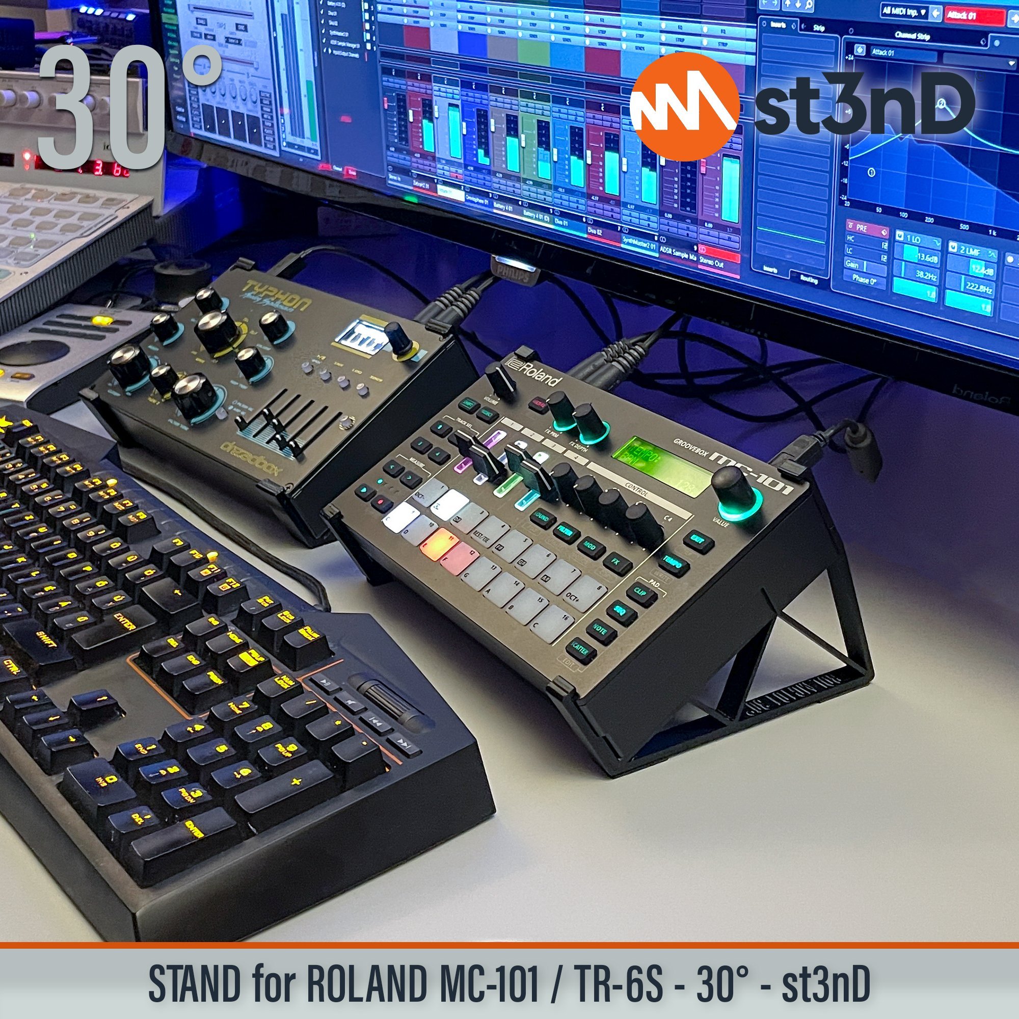 aira mc101 portable roland roland mc101 ROLAND tr6s st3nD stand strong studio gear sturdy tilted tr6s roland vt-4