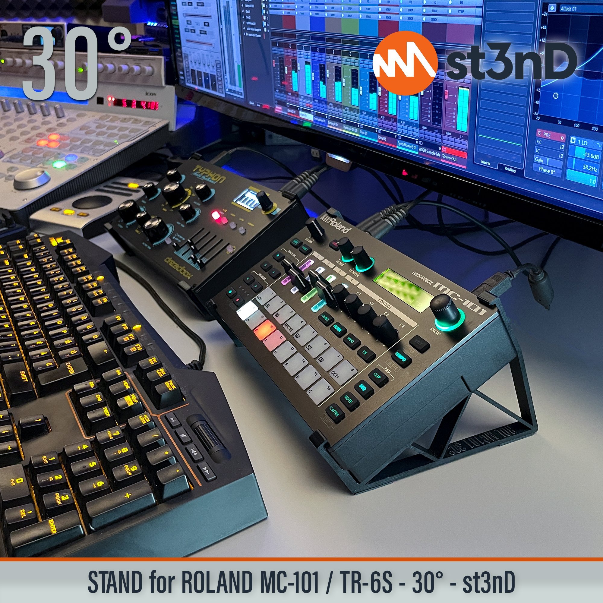 aira mc101 portable roland roland mc101 ROLAND tr6s st3nD stand strong studio gear sturdy tilted tr6s roland vt-4