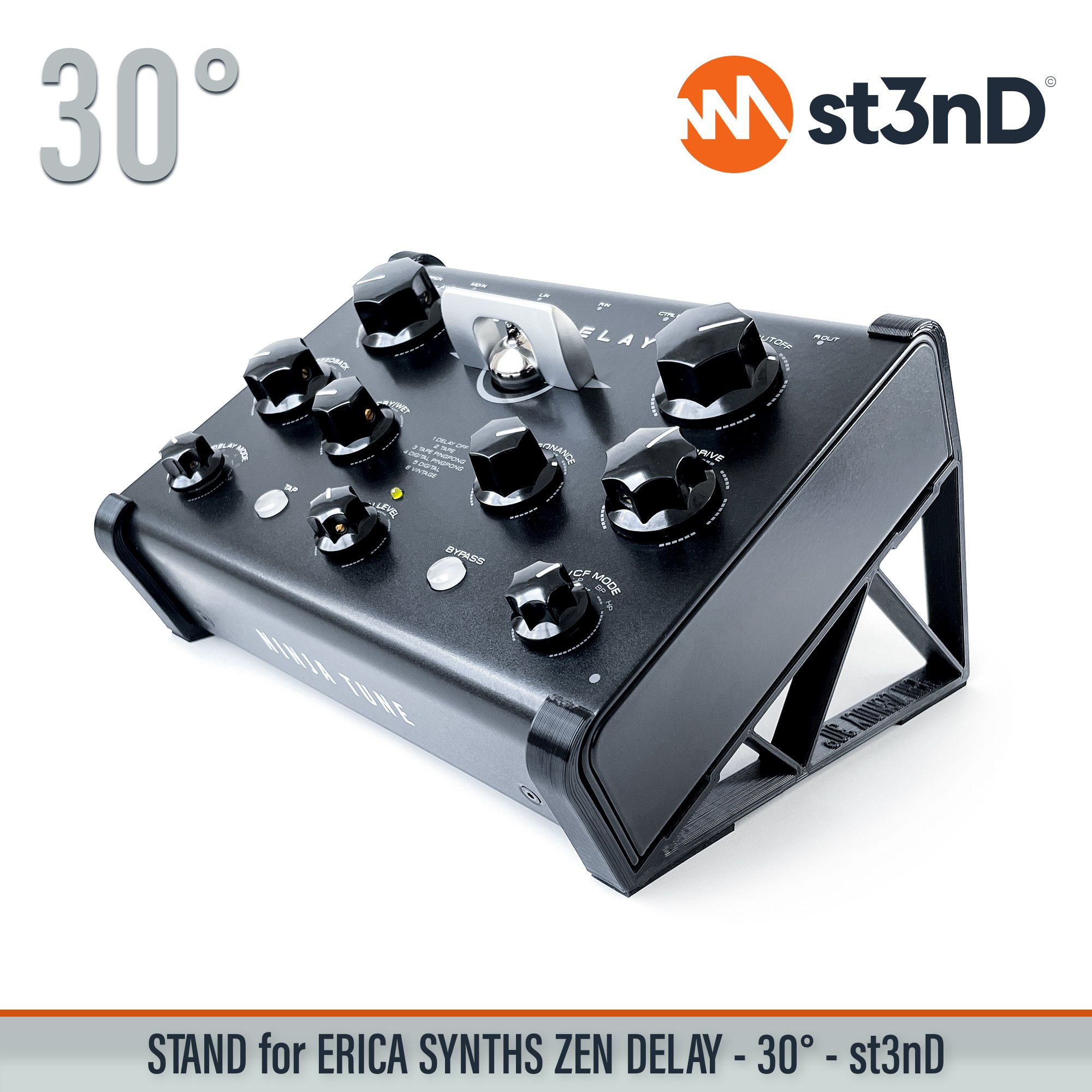 Delay pedal effects pedal Erica Synths erica synths delay portable sfx st3nD stable stand strong sturdy tilted Zen Delay Erica Synths Zen Delay Ninja Tune delay fx pedal