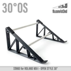 Close-up of the legs of the st3nD 3D printed stand for Roland MX-1, 30 degree, open style