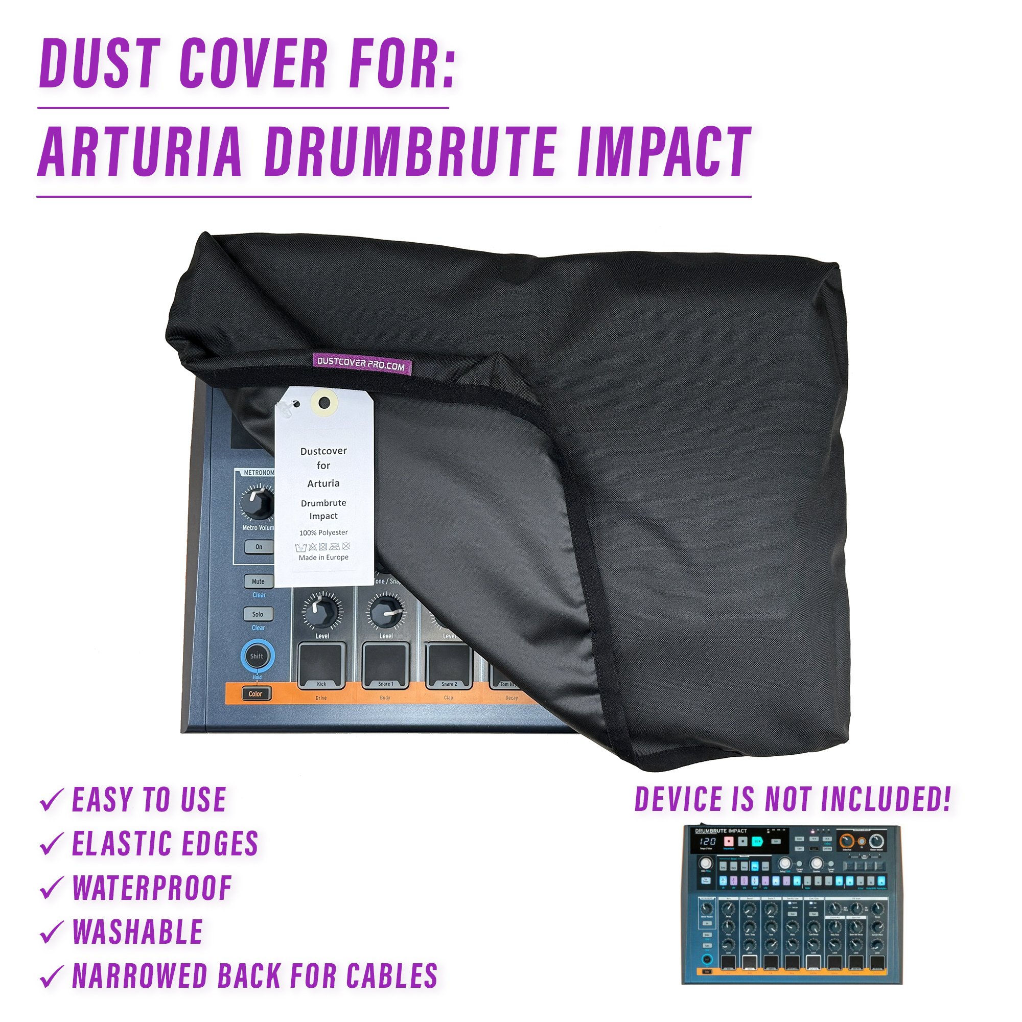 arturia dust cover dustcover dustcoverpro elastic synth synth protection water resistant waterproof drumbrute impact arturia drumbrute impact