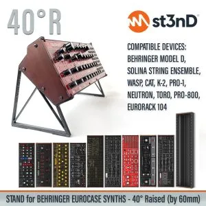 st3nD 3D printed stand for Behringer 70hp/80hp Eurorack Case Synths, 40 degree, raised by 60 mm (BEHRINGER BQ-10)