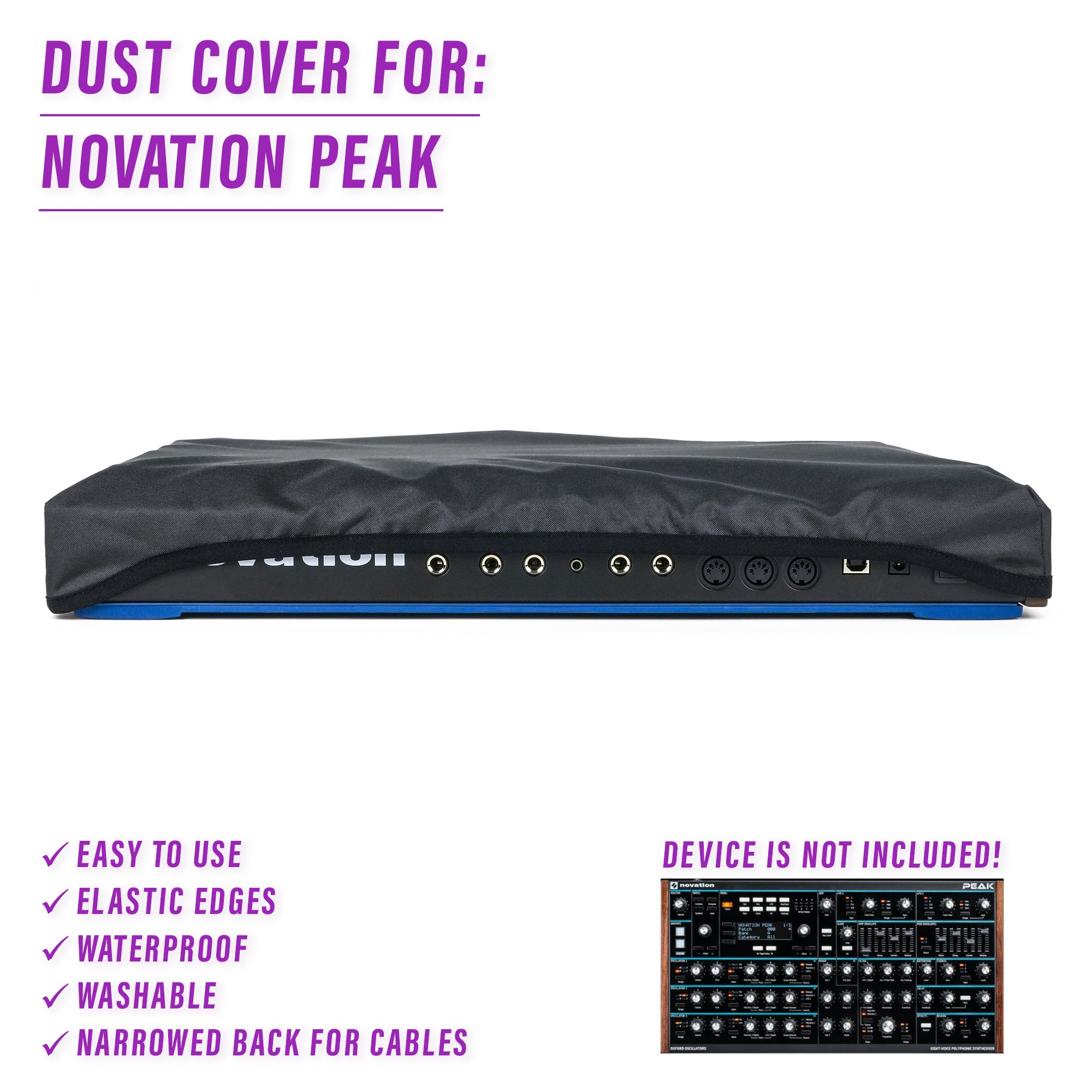 dust cover dustcover dustcoverpro elastic novation Novation PEAK PEAK synth synth protection water resistant waterproof