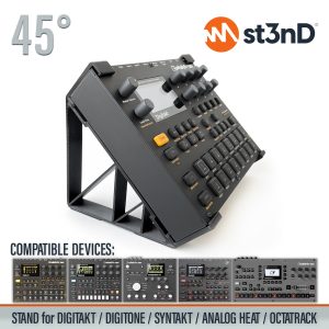 st3nD 3D printed stand for Elektron Digitakt / Digitone / Syntakt / Analog Heat Mk1 & Mk2 / Octatrack Mk2, 45 degree