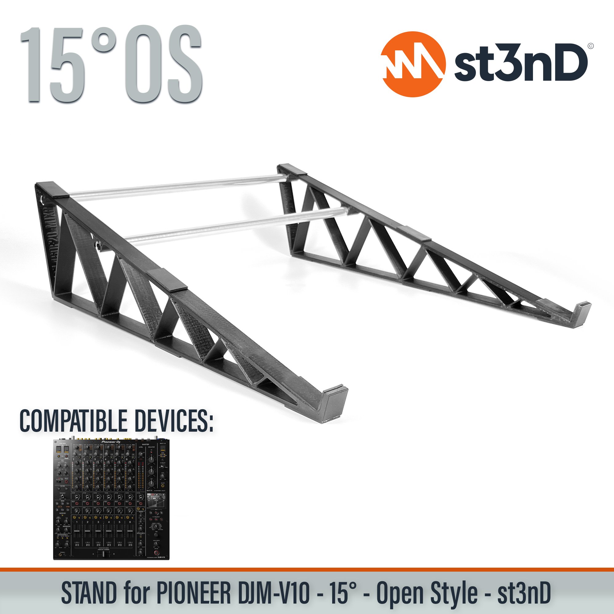 decksaver dj equipment djm v10 Pioneer DJ pioneer dj djm v10 portable st3nD stable stand strong studio accessory sturdy tilted