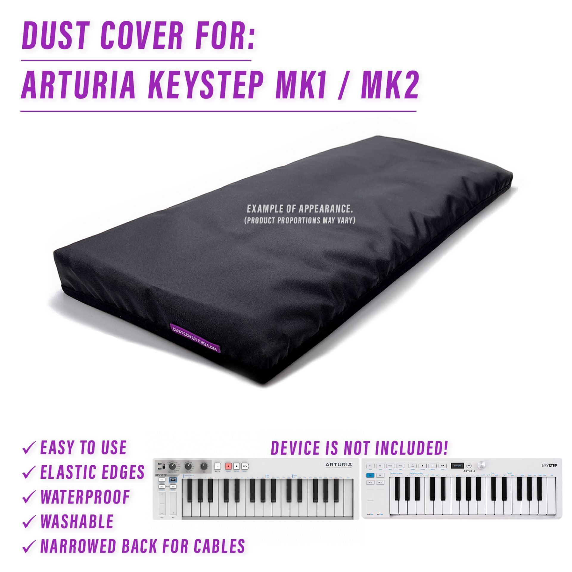arturia ARTURIA Keystep dust cover dustcover dustcoverpro elastic Keystep synth synth protection water resistant waterproof keystep mk1 keystep mk2