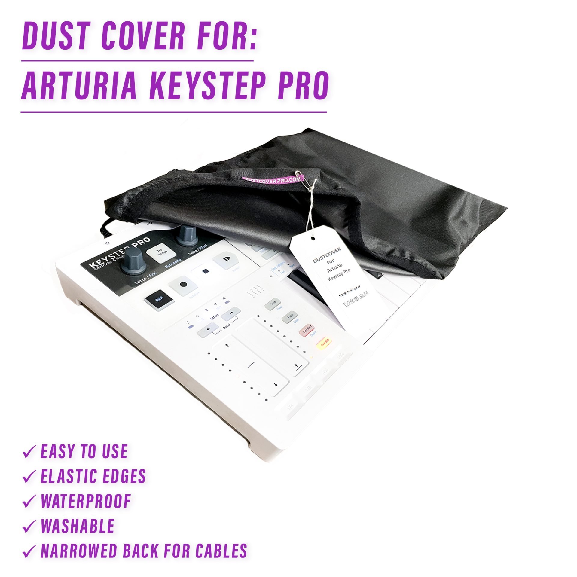arturia ARTURIA Keystep Pro dust cover dustcover dustcoverpro elastic Keystep Pro synth synth protection water resistant waterproof