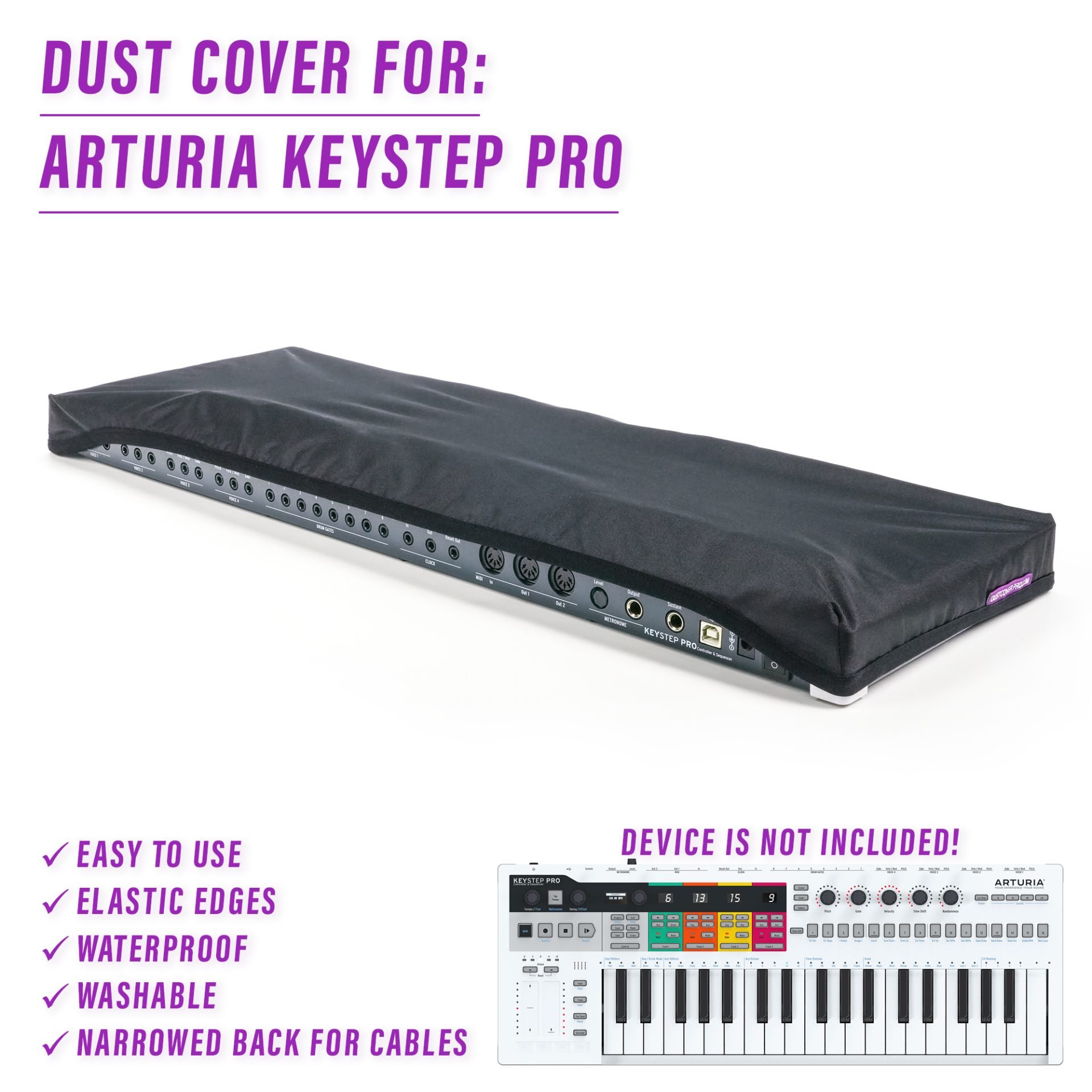arturia ARTURIA Keystep Pro dust cover dustcover dustcoverpro elastic Keystep Pro synth synth protection water resistant waterproof