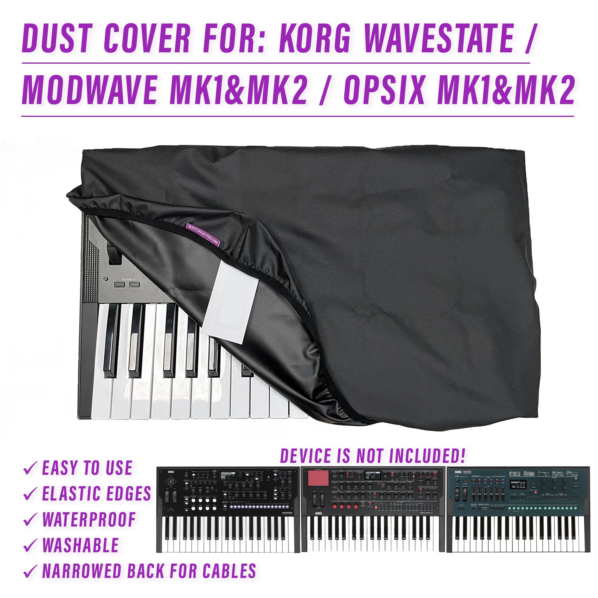 dust cover dustcover dustcoverpro elastic korg KORG MODWAVE (MK1 & MK2) KORG OPSIX (MK1 & MK2) KORG Wavestate synth synth protection water resistant waterproof Wavestate