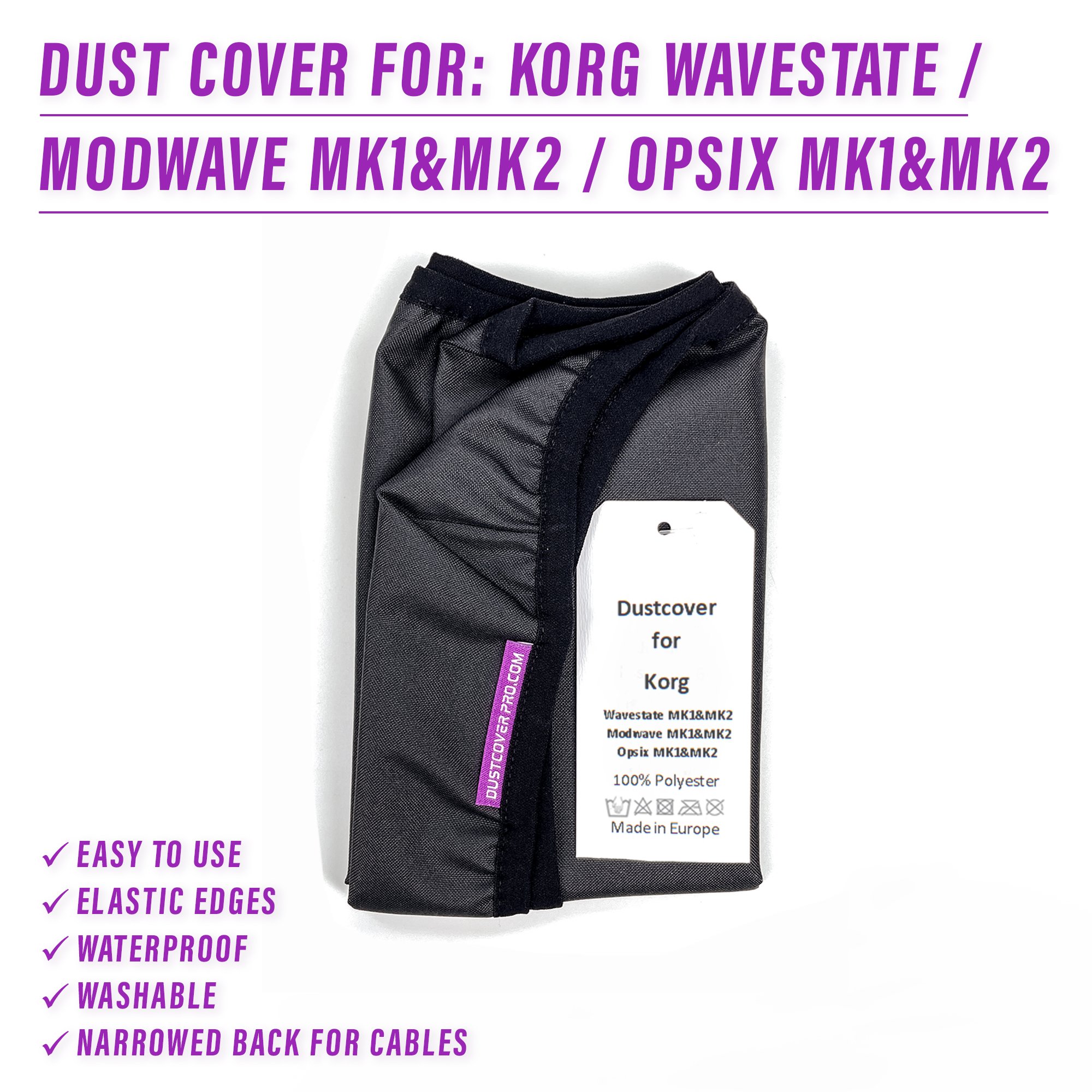 dust cover dustcover dustcoverpro elastic korg KORG MODWAVE (MK1 & MK2) KORG OPSIX (MK1 & MK2) KORG Wavestate synth synth protection water resistant waterproof Wavestate