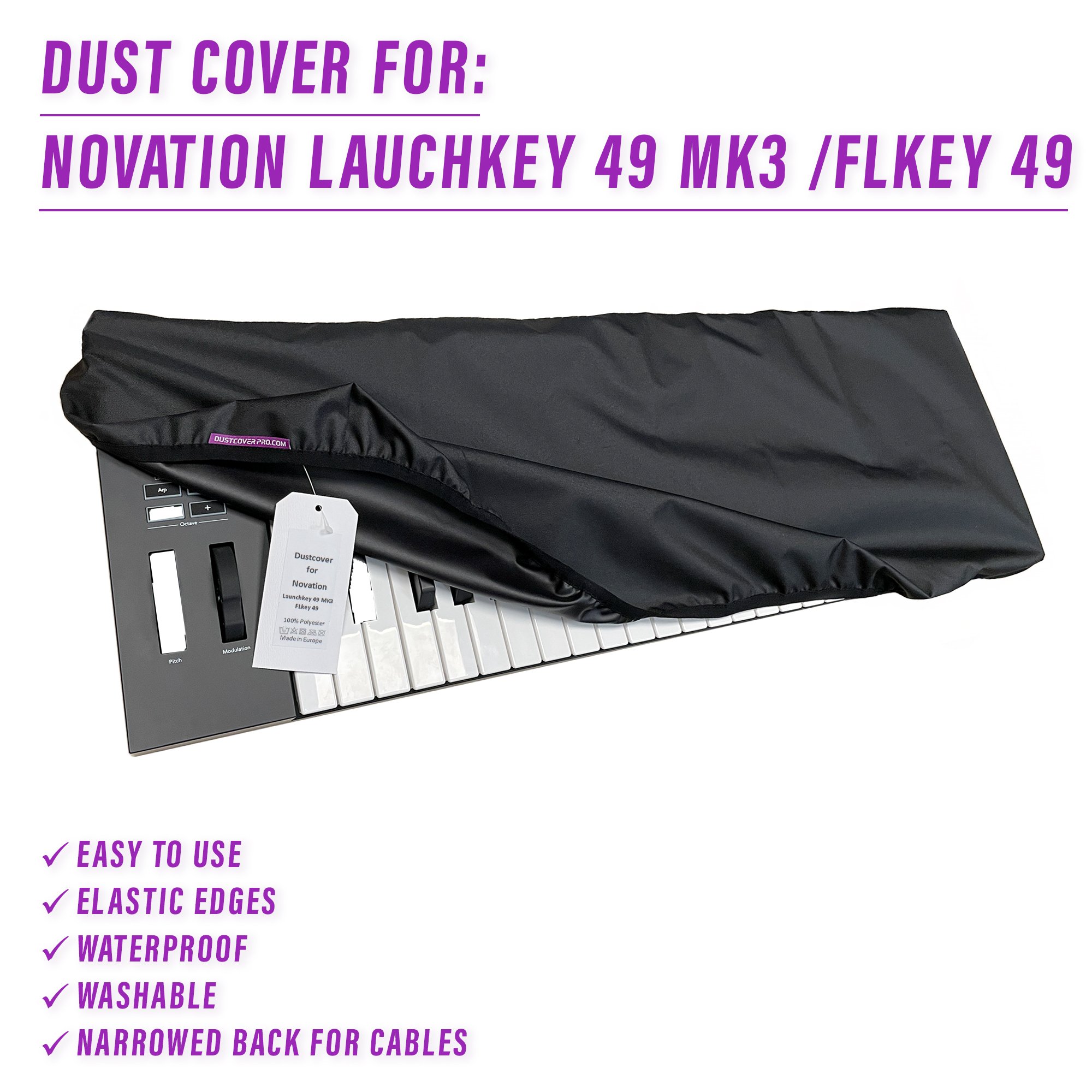 dust cover dustcover dustcoverpro elastic LAUNCHKEY 49 Mk3 LAUNCHKEY49 MkIII Novation LAUNCHKEY synth synth protection water resistant waterproof FLkey 49
