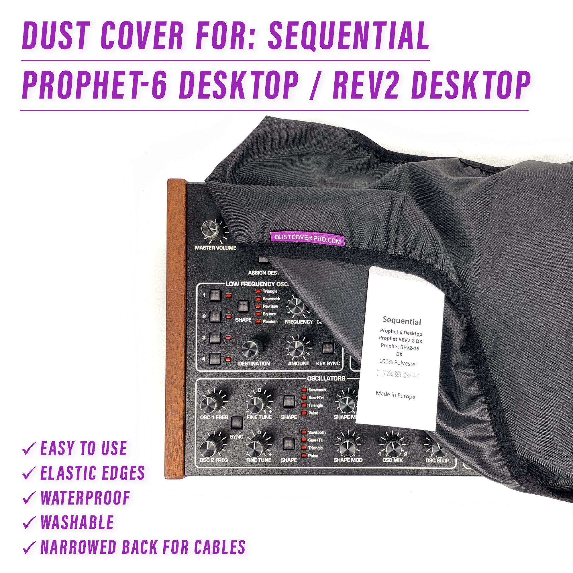 dcp, DustCoverPro, dust cover, Sequential, Prophet 6, Sequential Rev2