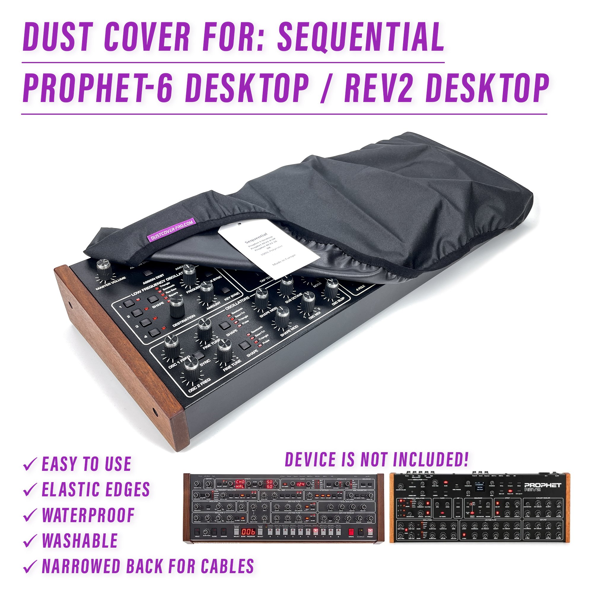 dcp, DustCoverPro, dust cover, Sequential, Prophet 6, Sequential Rev2