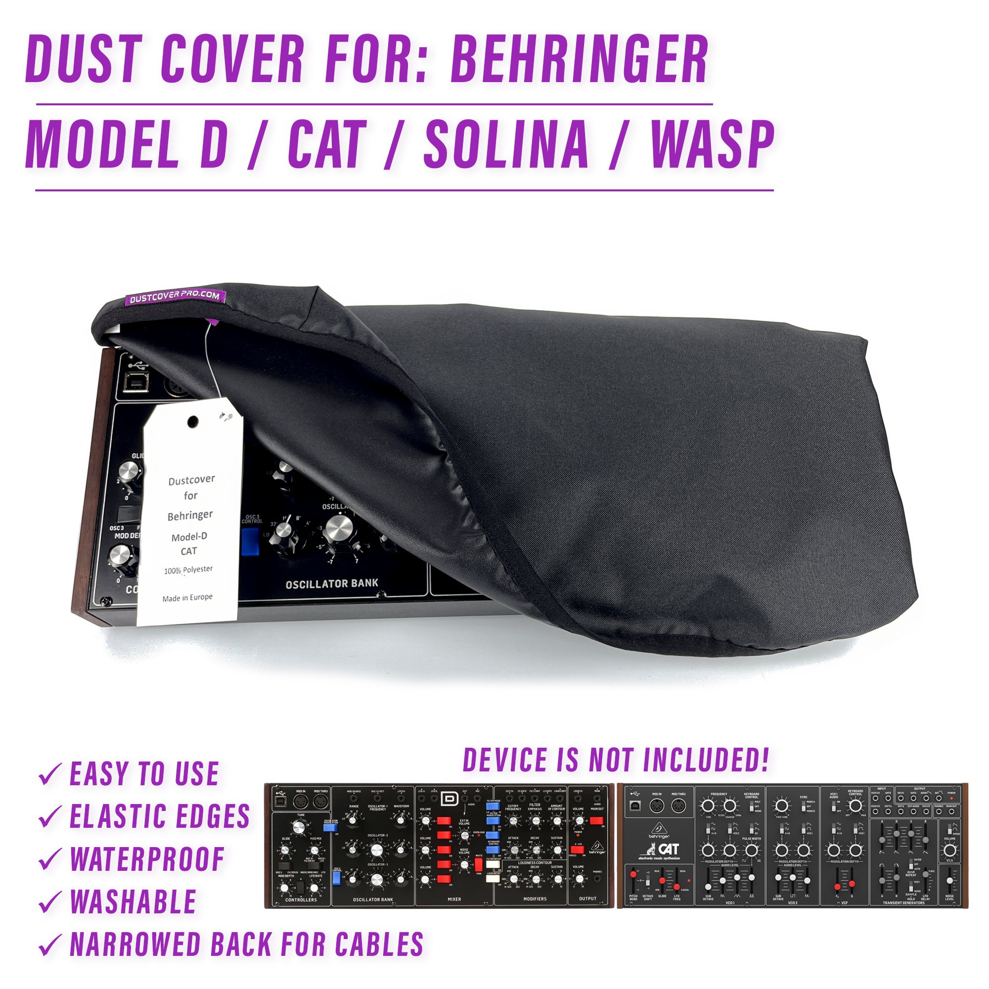 BEHRINGER Cat BEHRINGER Model D dust cover dustcover dustcoverpro elastic Model D synth synth protection water resistant waterproof behringer solina behringer wasp