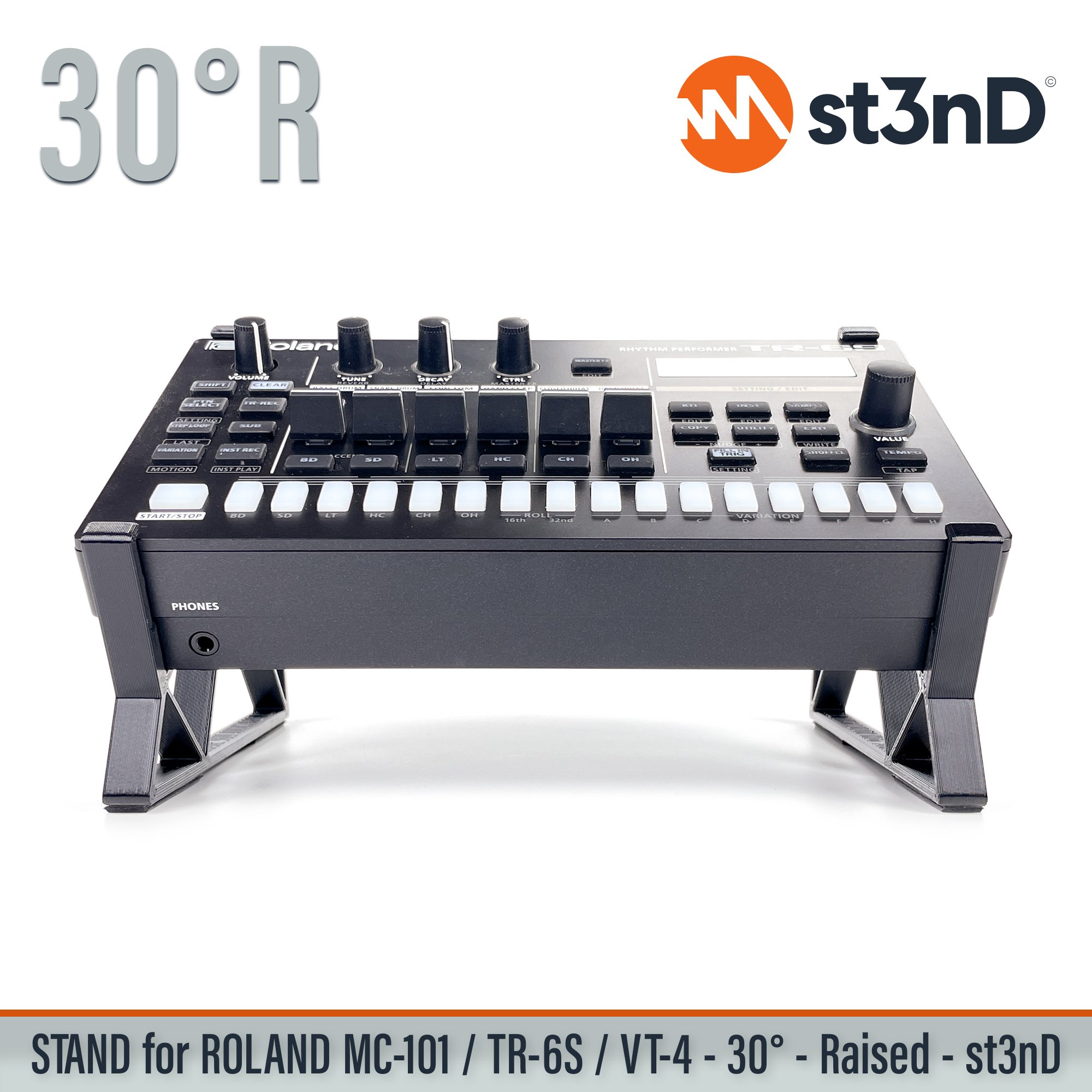 aira drum machine drummachine stand groovebox mc 101 tr6s vt4 mc-101 tr-6s vt-4 portable roland roland mc101 tr6s roland vt-4 st3nD stand strong sturdy tilted vt-4 voice transformer