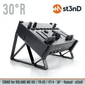 st3nD 3D printed stand for Roland MC-101 / TR-6S / VT-4, 30 degree, raised by 30 mm (groovebox)