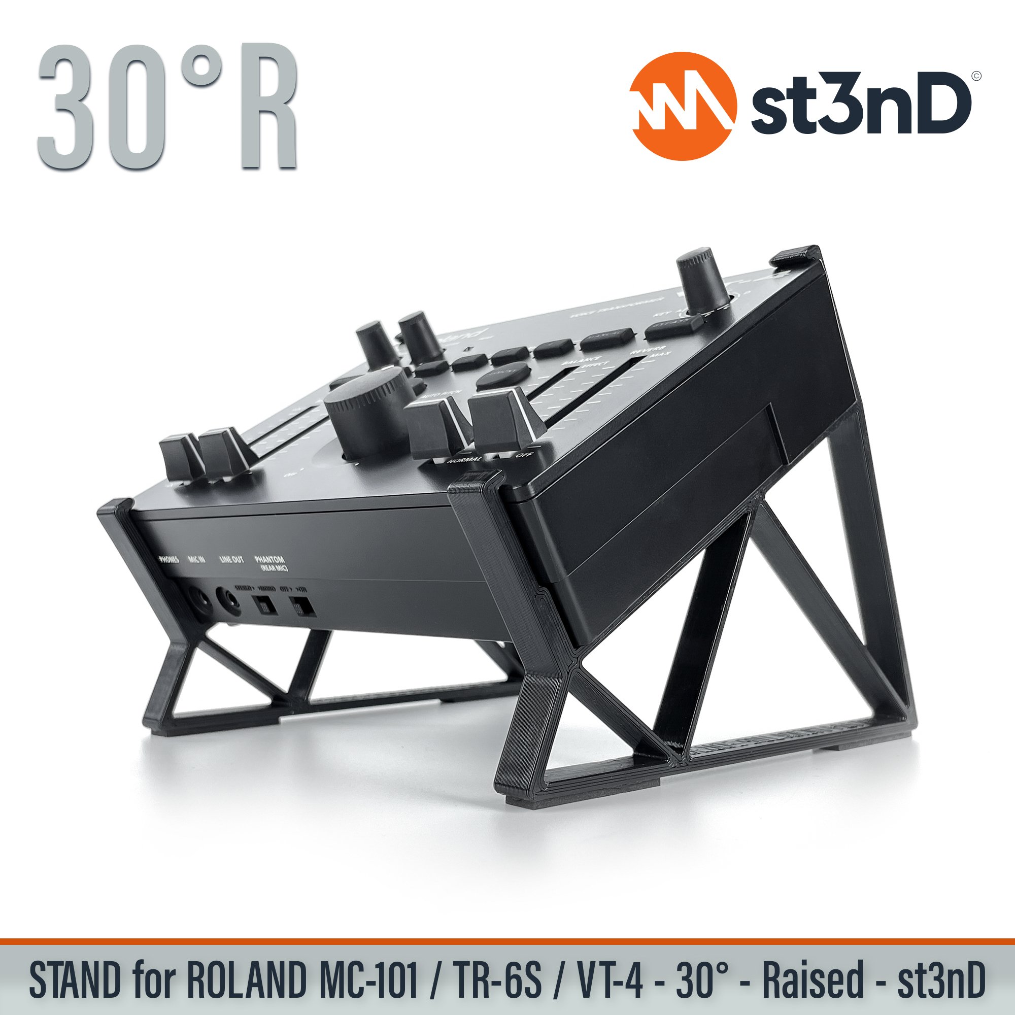 aira drum machine drummachine stand groovebox mc 101 tr6s vt4 portable roland roland mc101 tr6s st3nD stand strong sturdy tilted mc-101 tr-6s vt-4 roland vt-4 vt-4 voice transformer