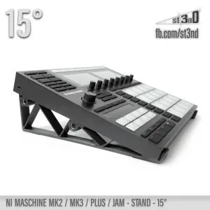 st3nD 3D printed stand for NI Maschine MK3 / Plus / MK2 / Jam, 15 degree, open style (drum maschine)
