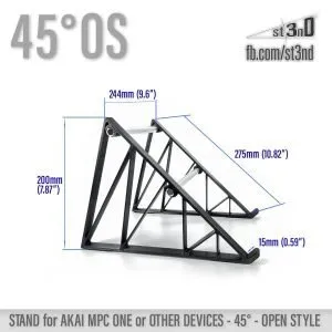 st3nD 3D printed stand for AKAI MPC ONE and Other Gears, 45 degree, open style, alternate product photo (daw controller)