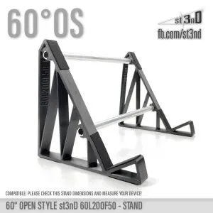 st3nD universal 3D printed stand for Synths / Controllers / FX, 60 degree, open style, 60L200F50 (synth accessory)