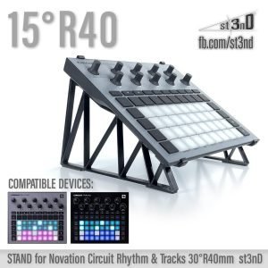 st3nD 3D printed stand for Novation Circuit Rhythm & Tracks, 30 degree, raised by 40 mm (Circuit Tracks)
