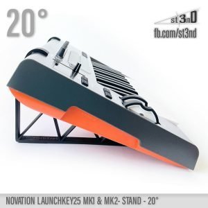 st3nD 3D printed stand for Novation Launchkey 25 MK1 / MK2, 20 degree, alternate product photo (home studio)