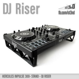 st3nD dj riser 3D printed stand for Hercules Djcontrol Inpulse 300 (Mk1), alternate product photo (dj equipment)