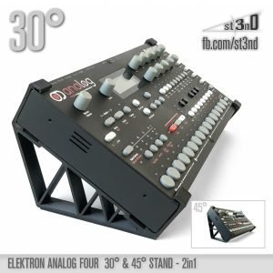 st3nD dual 3D printed stand for Elektron Analog Four MK1 / Analog Rytm MK1, 30 degree and 45 degree, alternate product photo