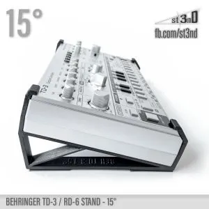st3nD 3D printed stand for Behringer TD-3 / RD-6, 15 degree, alternate product photo (studio accessory)