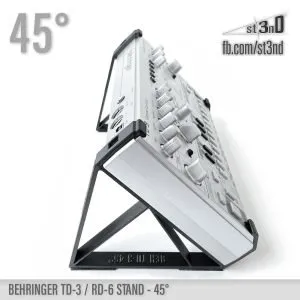 st3nD 3D printed stand for Behringer TD-3 / RD-6, 45 degree, alternate product photo (studio accessory)