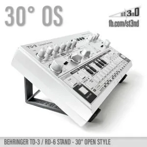 st3nD 3D printed stand for Behringer TD-3 RD-6, 30 degree, open style