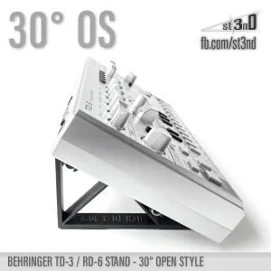 st3nD 3D printed stand for Behringer TD-3 RD-6, 30 degree, open style, alternate product photo