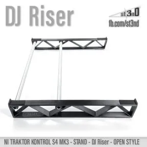 st3nD dj riser 3D printed stand for NI Traktor Kontrol S4 MK3, open style, alternate product photo (dj controller)