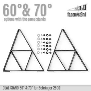 st3nD dual 3D printed stand for Behringer 2600, Rackie, 60 degree and 70 degree, alternate product photo (synth)