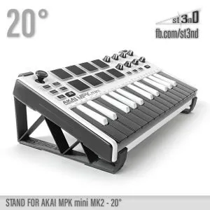 st3nD 3D printed stand for AKAI MPK Mini MK2, 20 degree (Mpk Mini Mk3)