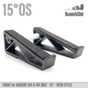 st3nD 3D printed stand for Audient iD4, 15 degree, open style, alternate product photo (studio)