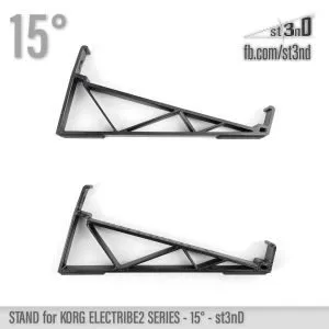 st3nD 3D printed stand for KORG Electribe 2 Series, 15 degree, alternate product photo (desktop synth)