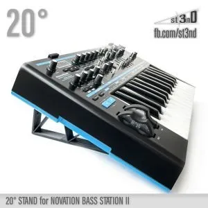 st3nD 3D printed stand for Novation Bass Station 2 / AFX Station, 20 degree, alternate product photo (desktop synth)