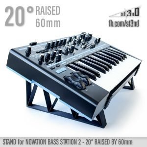 st3nD 3D printed stand for Novation Bass Station 2 / AFX Station, 20 degree, raised by 60 mm (studio accessory)