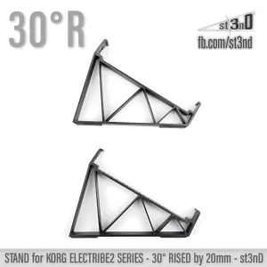 st3nD 3D printed stand for KORG Electribe 2 Series, 30 degree, raised by 20 mm, alternate product photo (home studio)