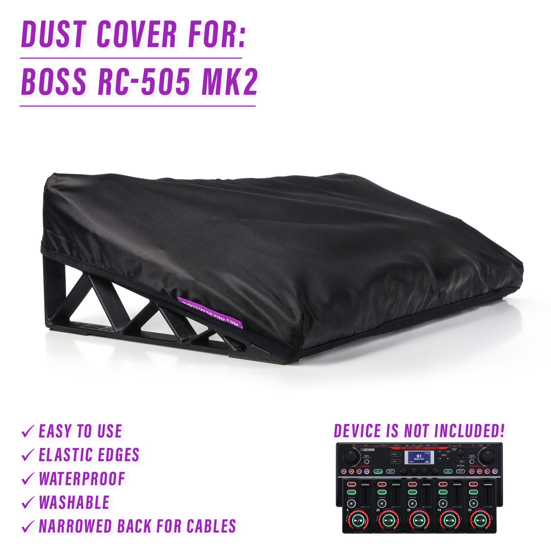BOSS, BOSS Rc-505 Mk2, dust cover, dustcover, dustcoverpro, elastic, Rc 505 Mk2, synth, synth protection, water resistant, waterproof